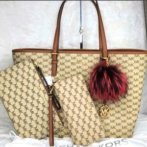 Brandon new, Michael Kors, tote wallet, and clutch and charm keychain